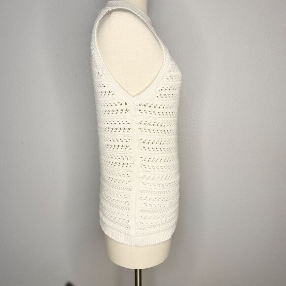 Banana Republic TAMRA COTTON SWEATER TANK Size Large Cream - Picture 5 of 9